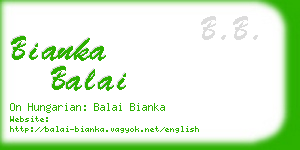 bianka balai business card